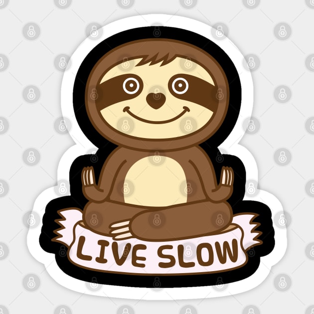 Cute Sloth Yoga Sticker by Plushism